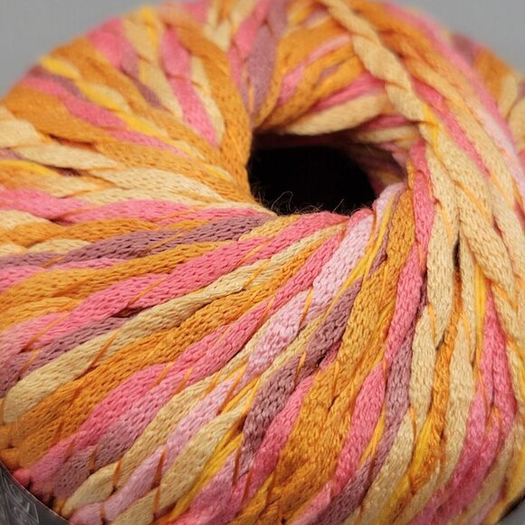 Austermann Sangria Yarn Orange Yellow Pink Lot of 2 Cakes Cotton Blend Twisted - Picture 7 of 7